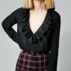 Tops ShopSmythe | Deep V Ruffle Blouse