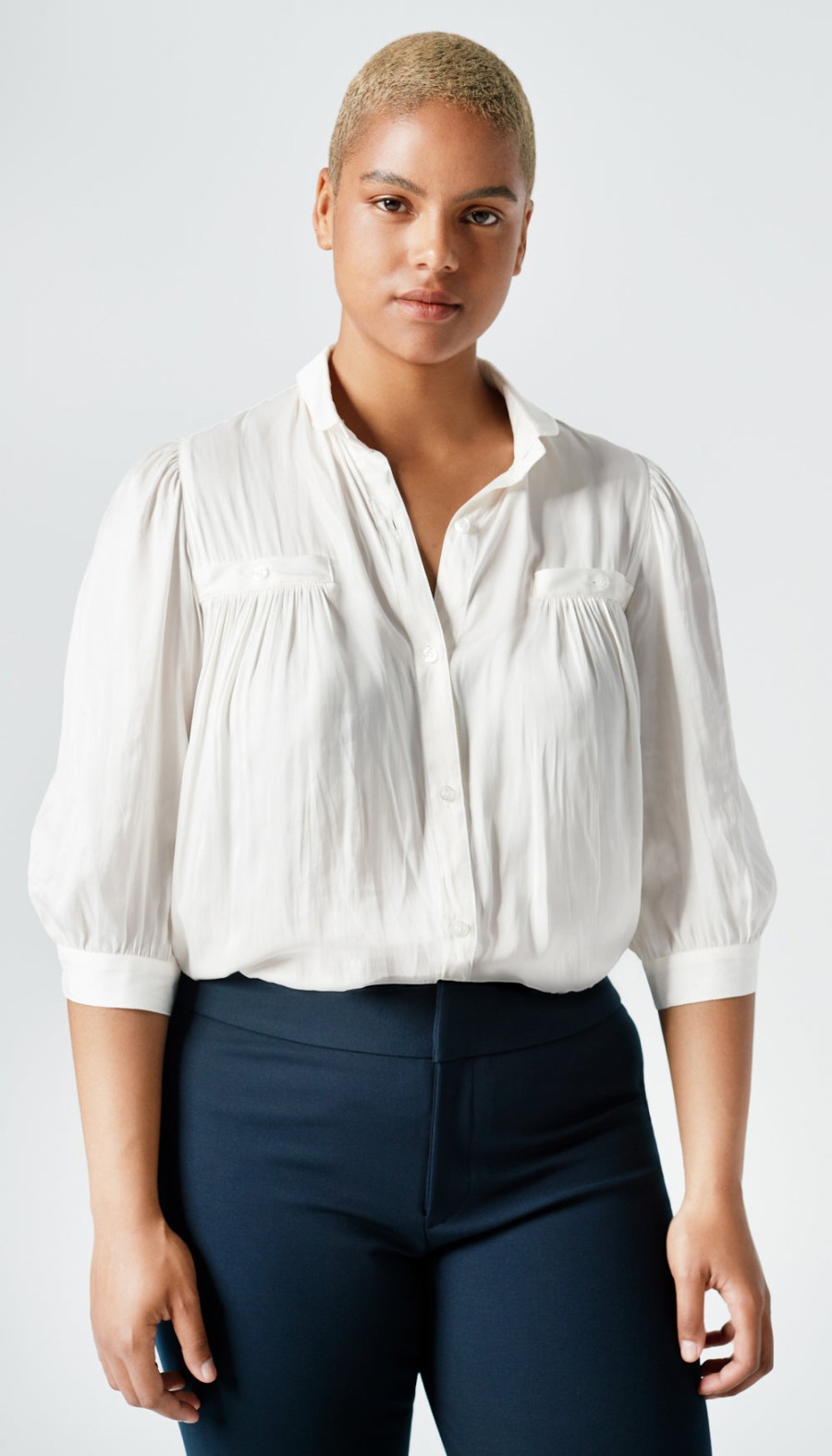 Tops ShopSmythe | Shirred Pocket Blouse