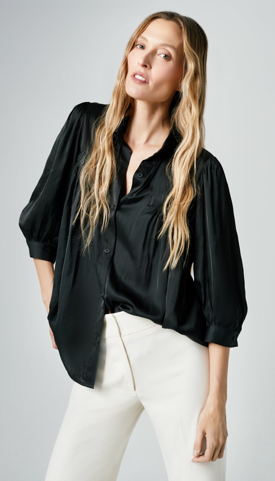 Tops ShopSmythe | Shirred Pocket Blouse