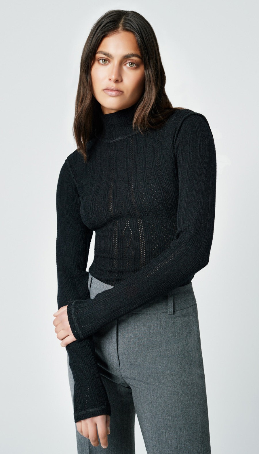 Tops ShopSmythe | Pointelle Knit Turtleneck